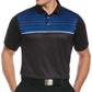 Camisa polo de golfe masculina com estampa geométrica e ajuste atlético PGA Tour, preta, tamanho pequeno