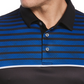 Camisa polo de golfe masculina com estampa geométrica e ajuste atlético PGA Tour, preta, tamanho pequeno