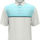 Camisa polo de golfe masculina com estampa geométrica e ajuste atlético PGA Tour, tamanho extragrande, branca