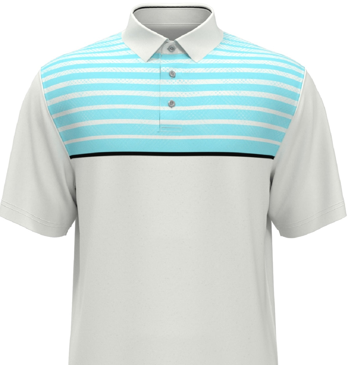 Camisa polo de golfe masculina com estampa geométrica e ajuste atlético PGA Tour, tamanho extragrande, branca