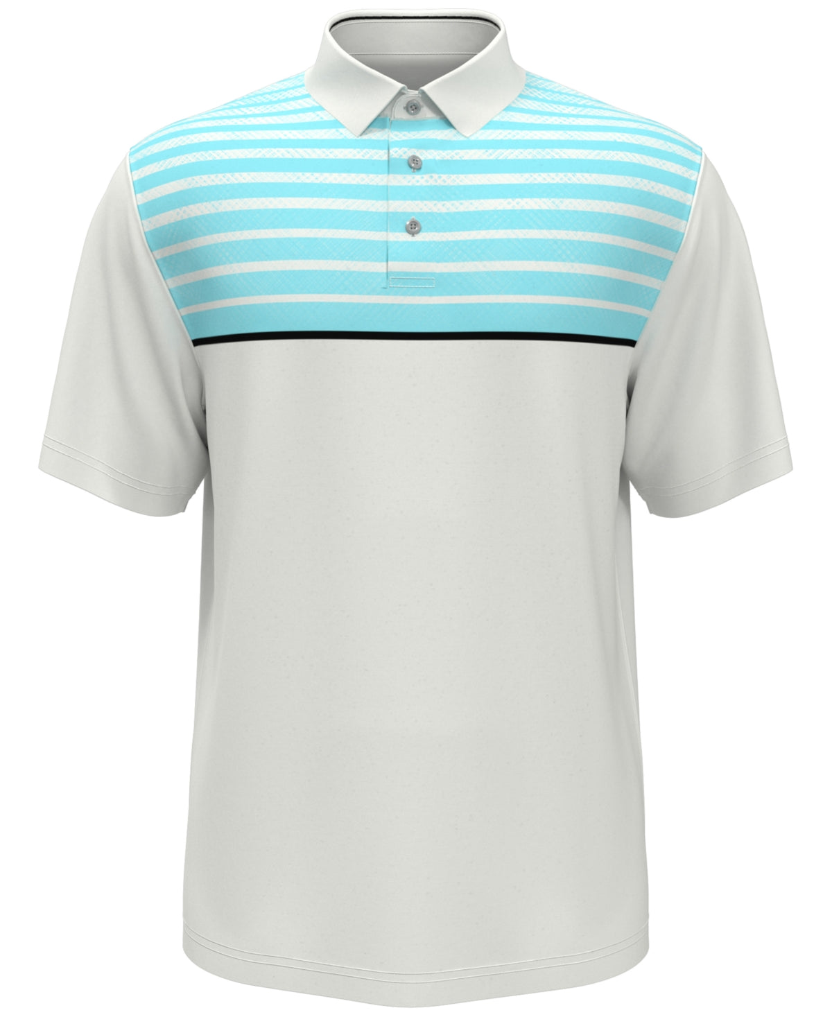 Camisa polo de golfe masculina com estampa geométrica e ajuste atlético PGA Tour, tamanho extragrande, branca