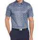 Camisa polo de golfe com estampa floral para férias masculina PGA TOUR, azul, tamanho extragrande