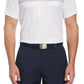 Polo de golfe listrado em bloco masculino PGA Tour, branco, tamanho pequeno