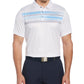 Polo de golfe listrado em bloco masculino PGA Tour, branco, tamanho pequeno