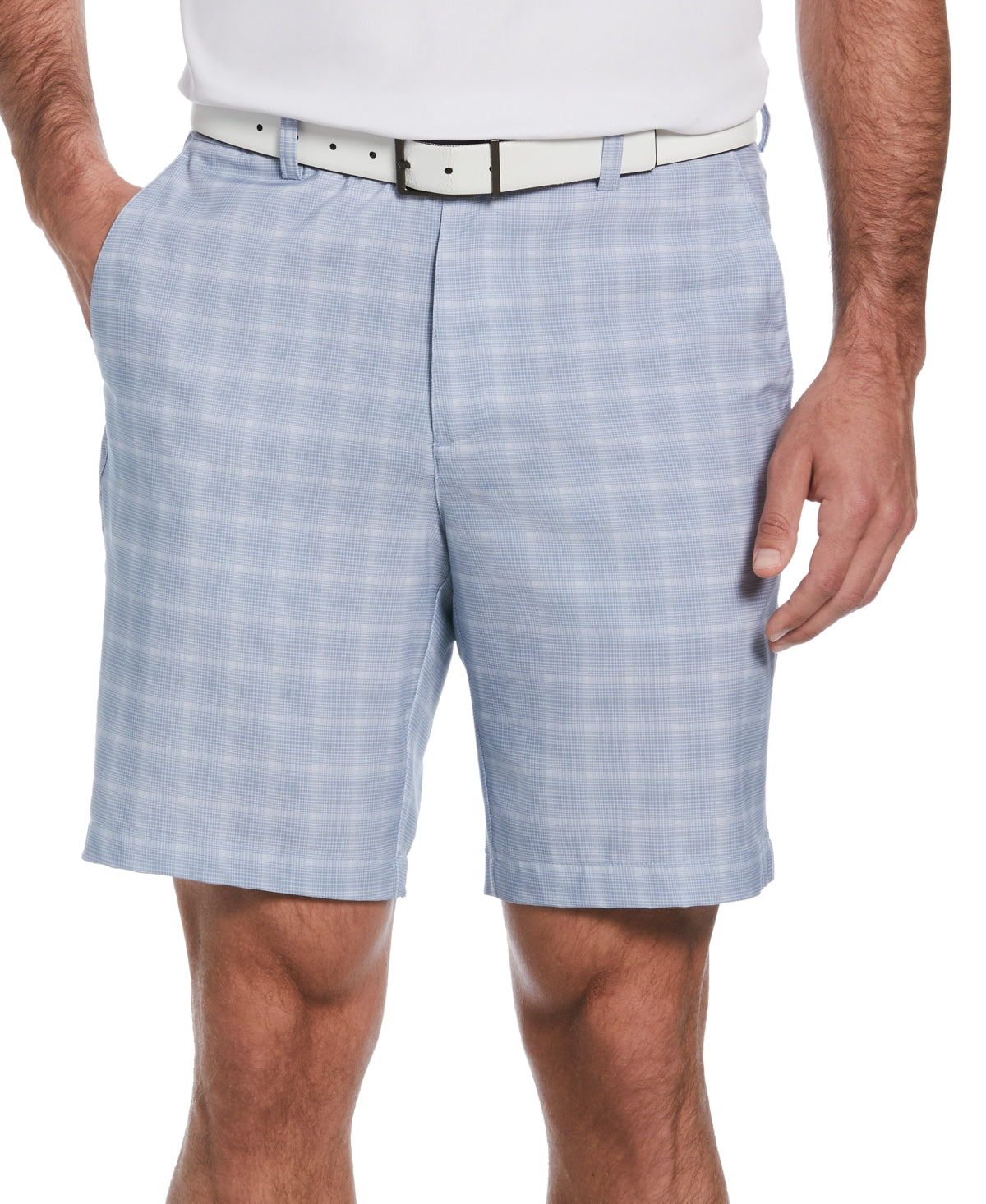 Shorts de golfe masculino com estampa xadrez PGA Tour, cinza, tamanho 32
