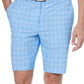 Shorts de golfe masculino com estampa xadrez PGA Tour, azul, tamanho 40