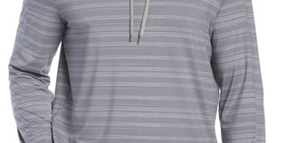 PGA Tour Moletom com capuz de golfe com listras texturizadas masculinas, cinza, tamanho médio