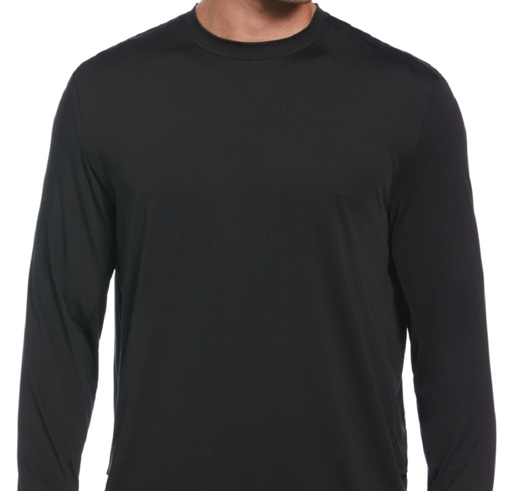 Camisa de golfe masculina com proteção solar e mídia mista PGA Tour, preta, tamanho pequeno