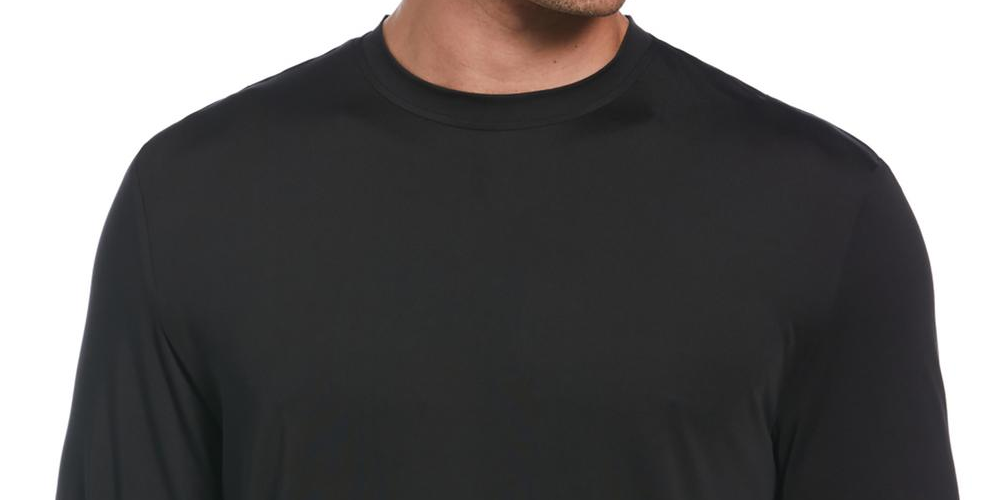 Camisa de golfe masculina com proteção solar e mídia mista PGA Tour, preta, tamanho extragrande