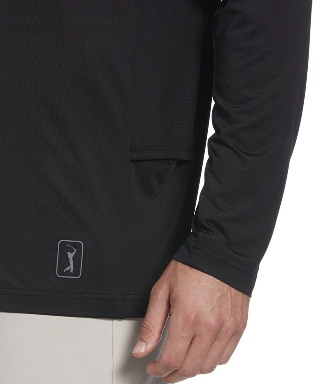 Camisa de golfe masculina com proteção solar e mídia mista PGA Tour, preta, tamanho XX-G