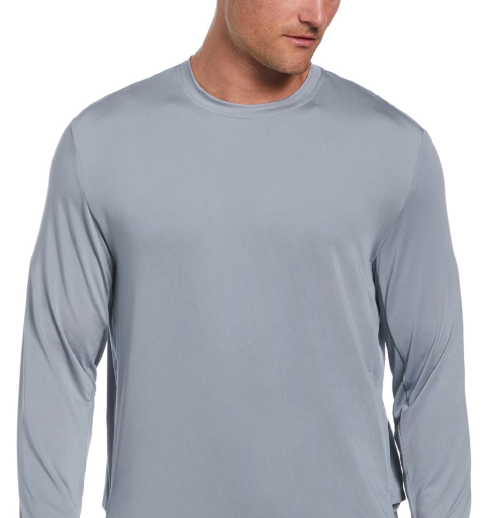 Camisa de golfe masculina com proteção solar e mídia mista PGA Tour, cinza, tamanho grande