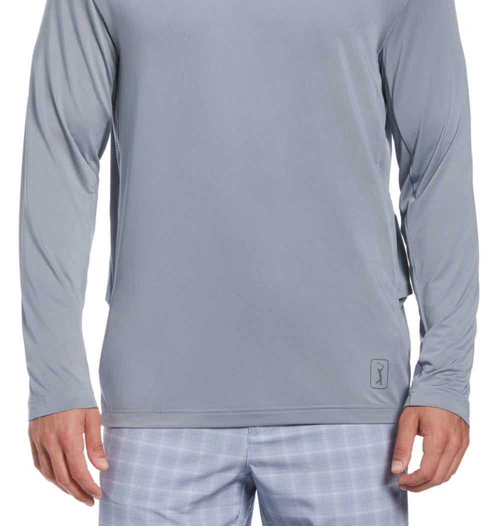 Camisa de golfe masculina com proteção solar e mídia mista PGA Tour, cinza, tamanho XX-G