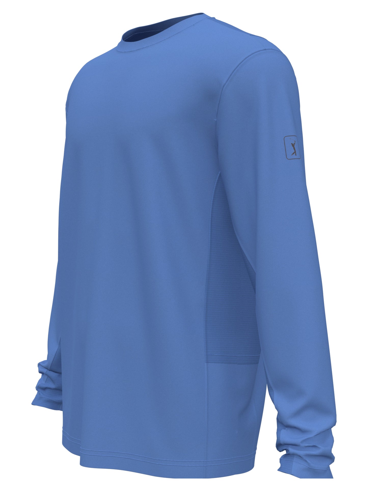 Camisa de golfe masculina com proteção solar e mídia mista PGA Tour, azul, tamanho médio