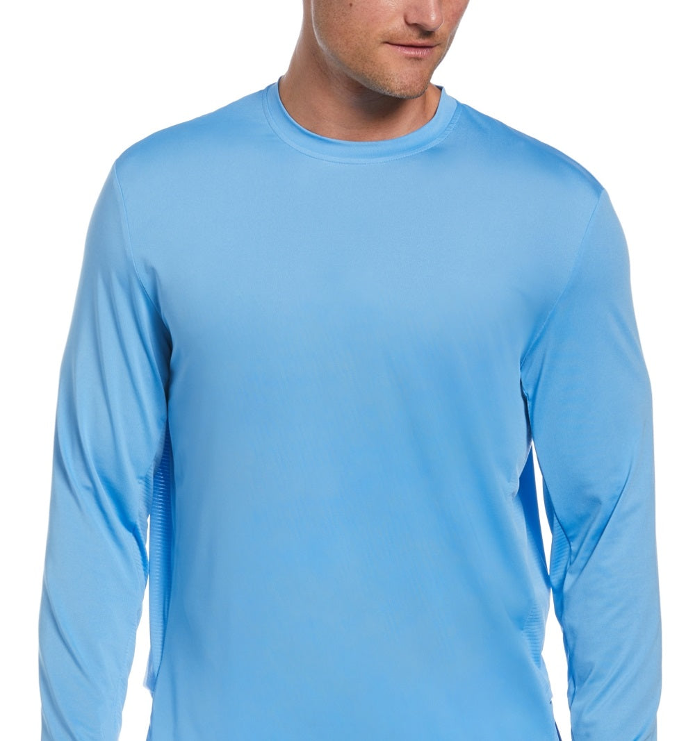 Camisa de golfe masculina com proteção solar e mídia mista PGA Tour, azul, tamanho extragrande