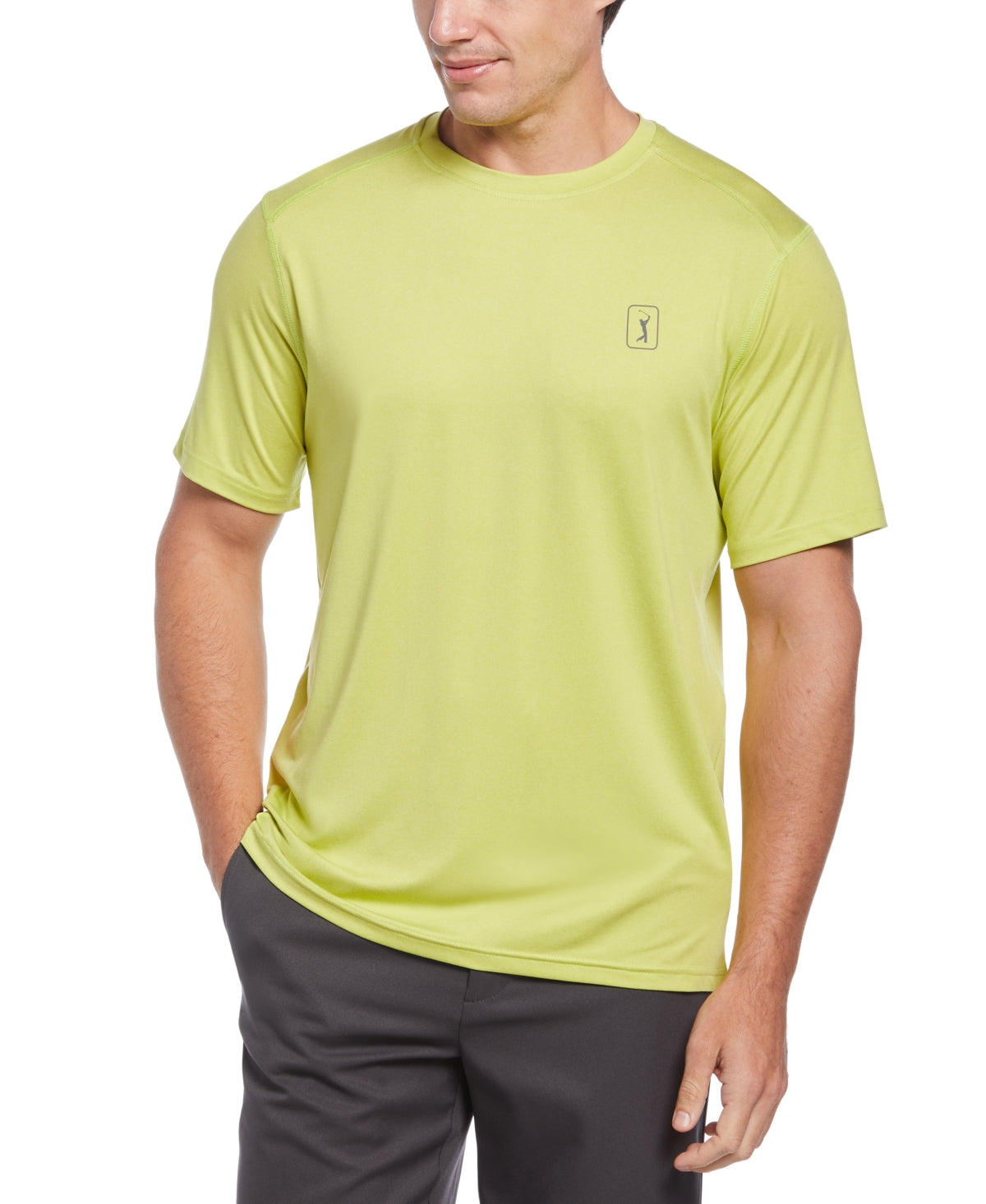 Camiseta elástica masculina PGA Tour Performance, verde, tamanho médio