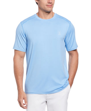 Camiseta elástica de desempenho masculina PGA Tour, azul, tamanho pequeno