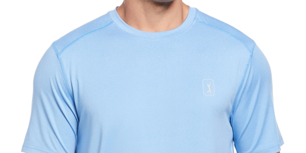 Camiseta elástica de desempenho masculina PGA Tour, azul, tamanho pequeno