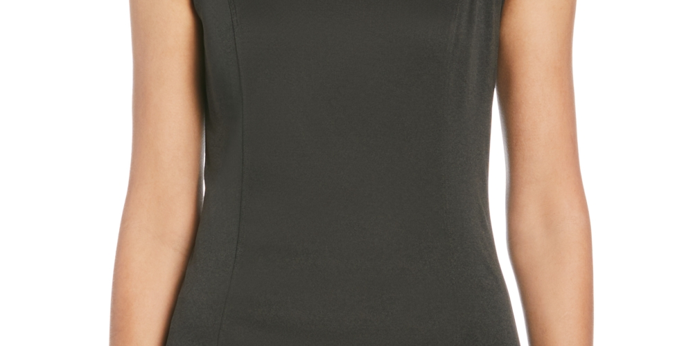 Camiseta regata feminina de malha nas costas, preta, tamanho médio, PGA Tour