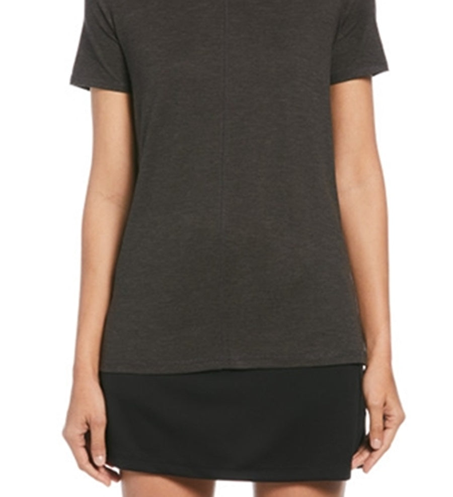 Camiseta feminina PGA Tour com recorte, preta, tamanho médio