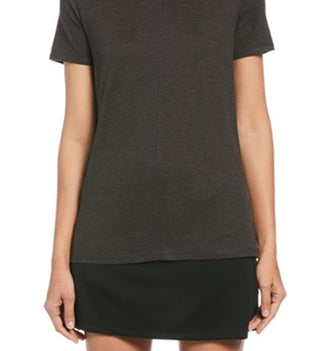 Camiseta feminina PGA Tour com recorte, preta, tamanho médio