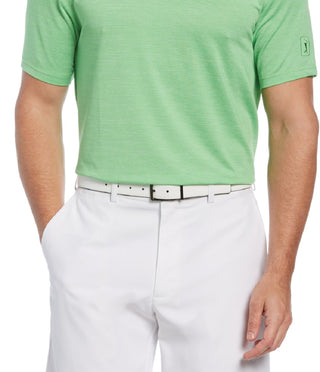 Camisa polo de golfe com textura de tinta espacial masculina PGA Tour, verde, tamanho extragrande