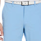 Shorts de golfe texturizados horizontais com frente plana elástica masculina PGA Tour, azul, tamanho 34