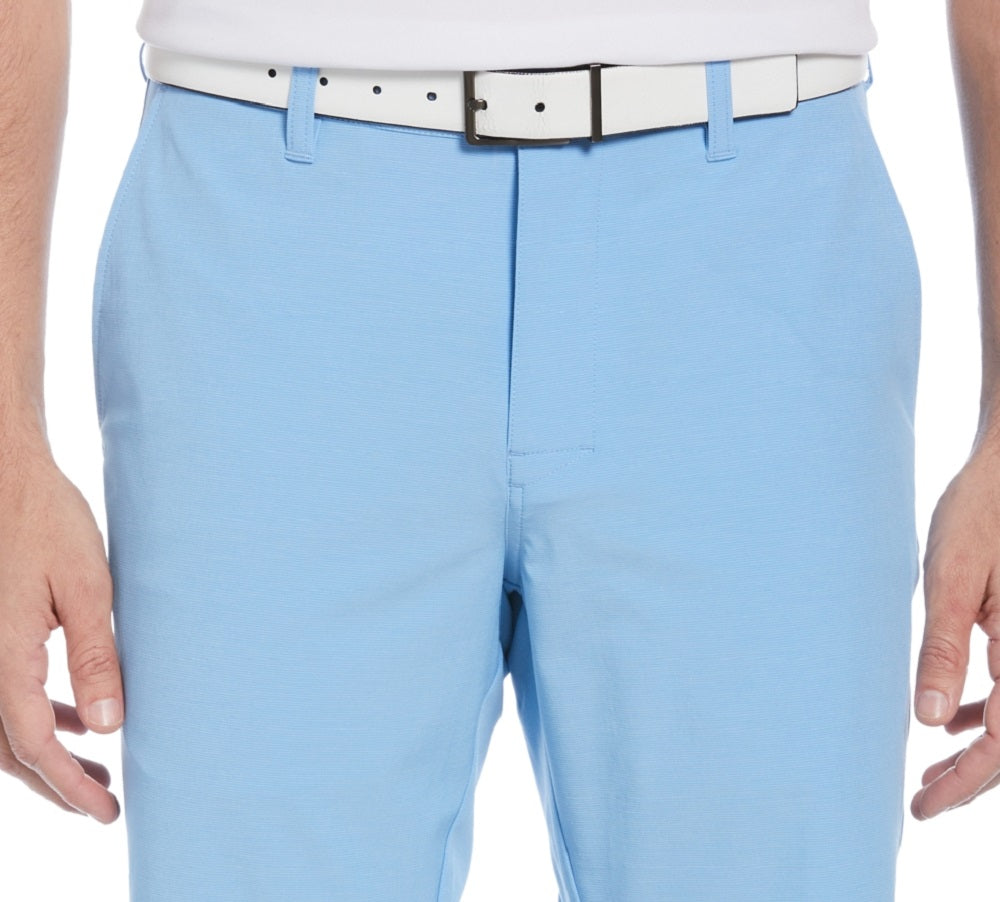 Shorts de golfe texturizados horizontais com frente plana masculino PGA Tour, azul, tamanho 36