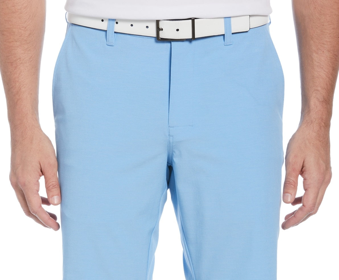 Shorts de golfe texturizados horizontais com frente plana masculino PGA Tour, azul, tamanho 40