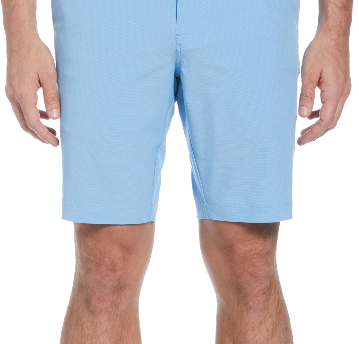 Shorts de golfe texturizados horizontais com frente plana masculino PGA Tour, azul, tamanho 40