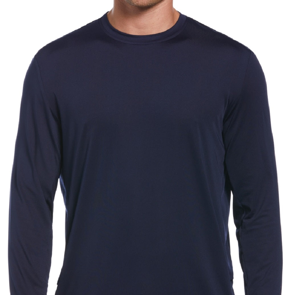 Camisa de golfe masculina com proteção solar e mídia mista PGA Tour, azul, tamanho pequeno
