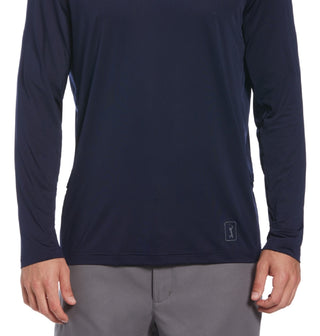 Camisa de golfe masculina com proteção solar e mídia mista PGA Tour, azul, tamanho XX-G