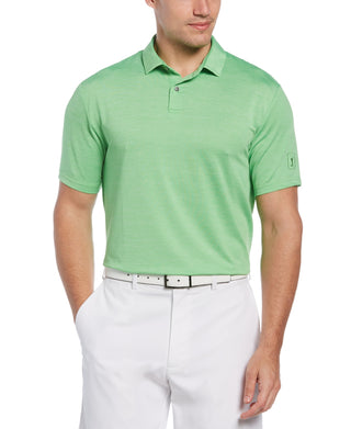 Camisa polo de golfe com textura de tinta espacial masculina PGA Tour, verde, tamanho pequeno