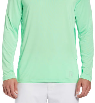 Camisa de golfe masculina com proteção solar e mídia mista PGA Tour, verde, tamanho médio