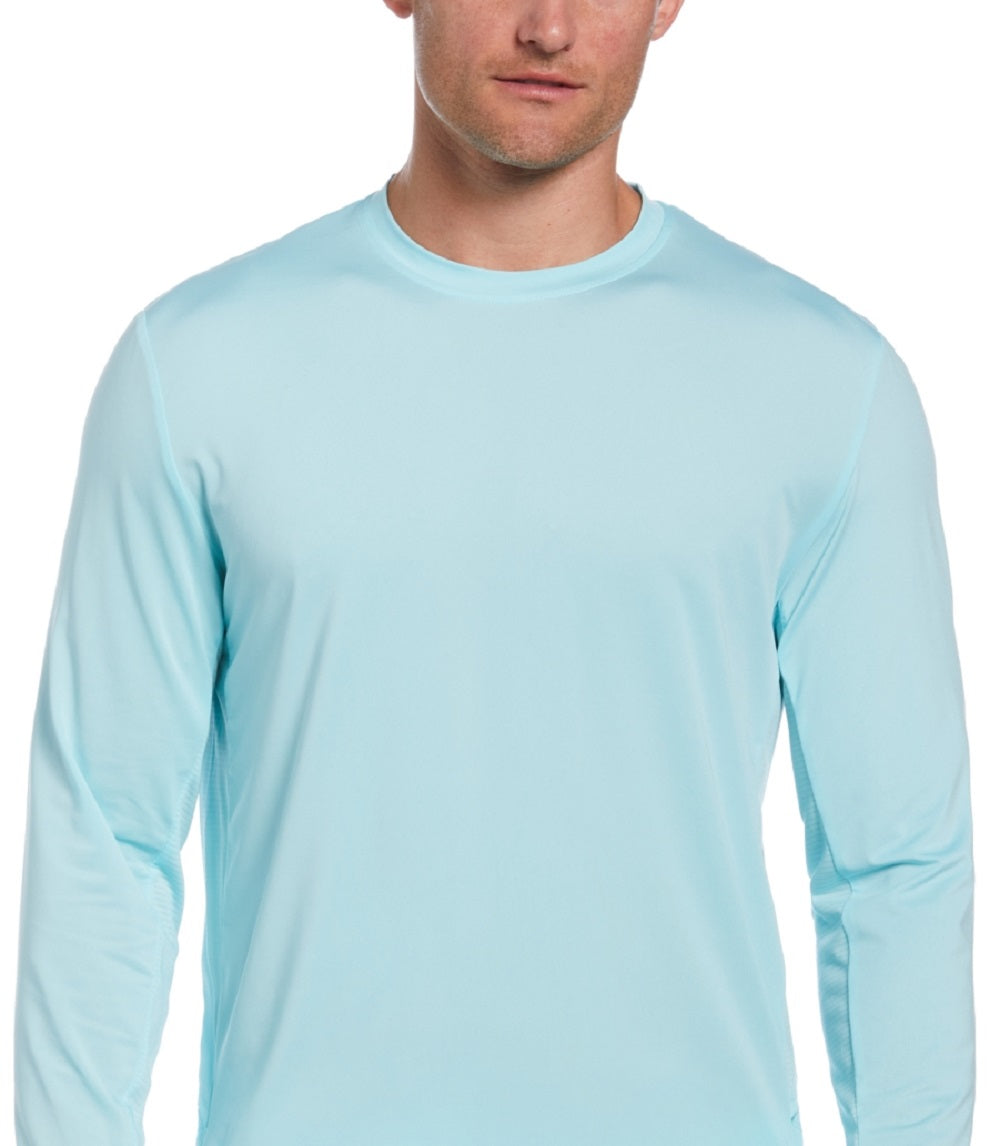 Camisa de golfe masculina com proteção solar e mídia mista PGA Tour, azul, tamanho grande