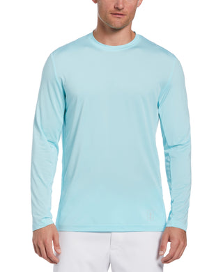 Camisa de golfe masculina com proteção solar e mídia mista PGA Tour, azul, tamanho grande
