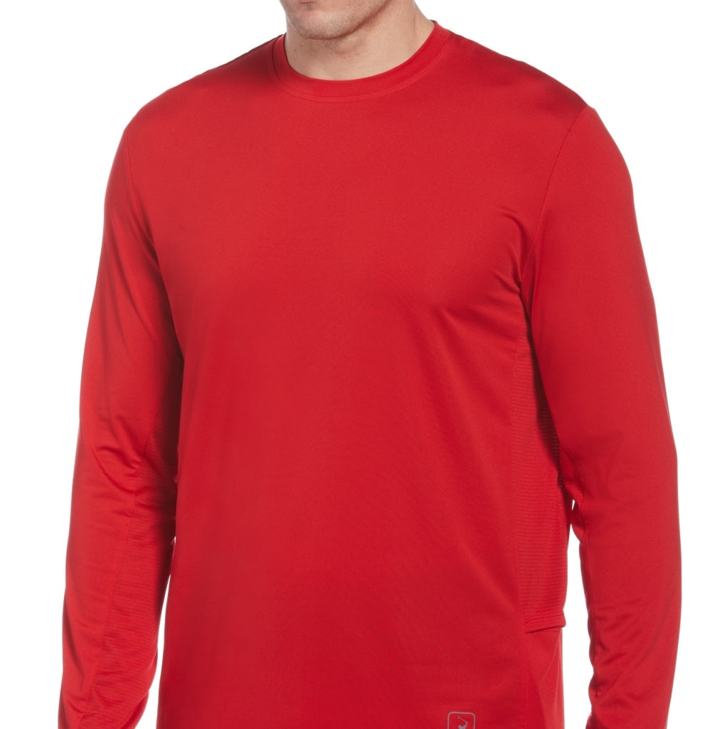 Camisa de golfe masculina com proteção solar e mídia mista PGA Tour, vermelha, tamanho XX-G