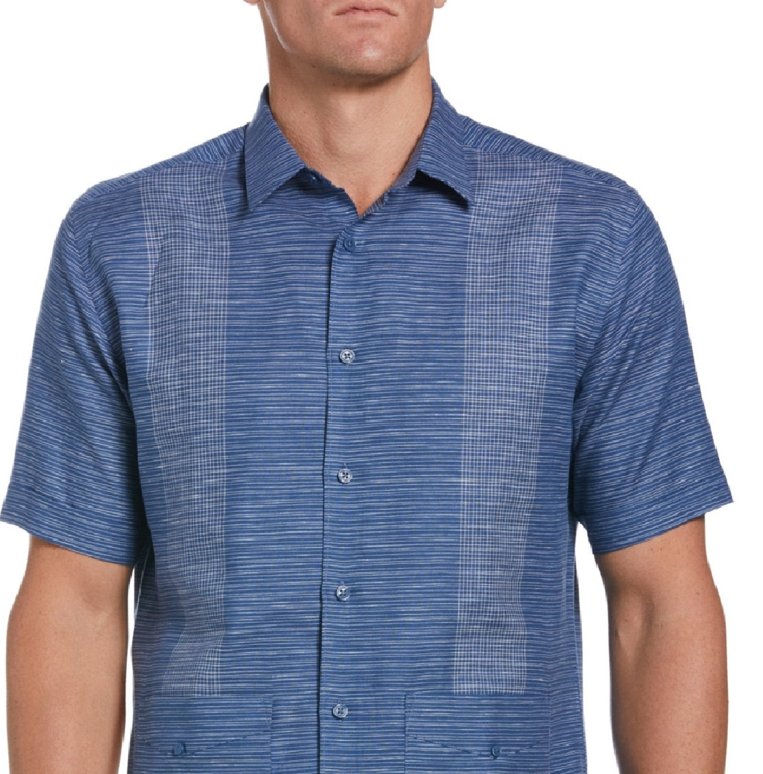 Camisa listrada tingida com fio Guayabera masculina Cubavera tamanho grande