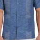 Camisa listrada tingida com fio Guayabera masculina Cubavera tamanho grande