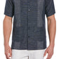 Camisa listrada tingida com fio Guayabera masculina Cubavera, tamanho médio, azul