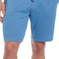 Bermuda masculina Cubavera de malha dupla sólida com 9 cordões, azul, tamanho grande