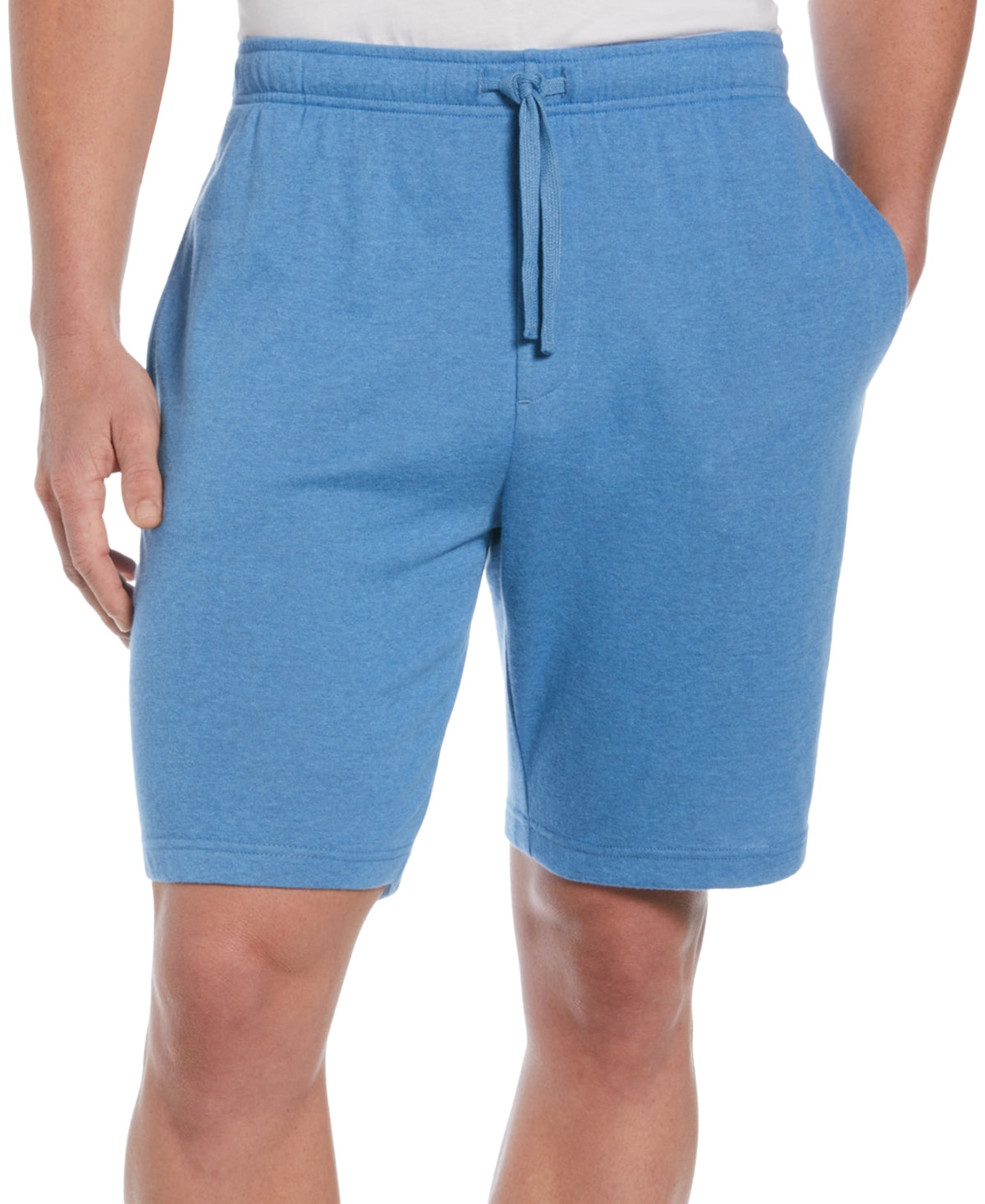 Bermuda masculina Cubavera de malha dupla sólida com 9 cordões, azul, tamanho grande