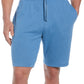 Bermuda masculina Cubavera de malha dupla lisa com 9 cordões, azul, tamanho extragrande