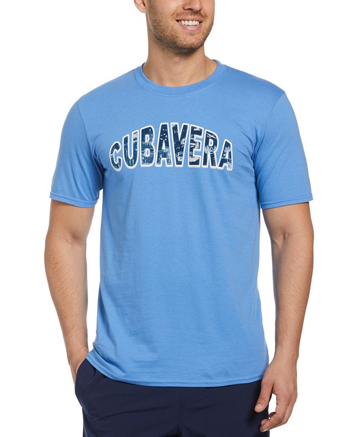 Camiseta masculina estampada Havana Cubavera, azul, tamanho grande