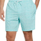 Cubavera Calção de banho masculino com estampa geométrica elástica, tamanho grande, azul, 7 peças
