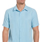 Camisa listrada texturizada grande e alta masculina Cubavera, azul, tamanho XXXX-G