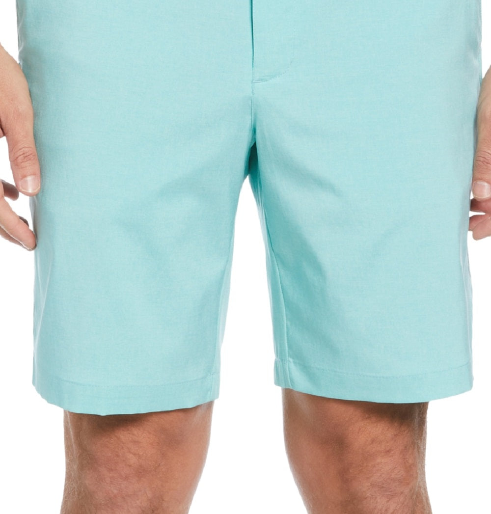 Shorts de golfe masculino mesclado com frente lisa PGA Tour, azul, tamanho 34