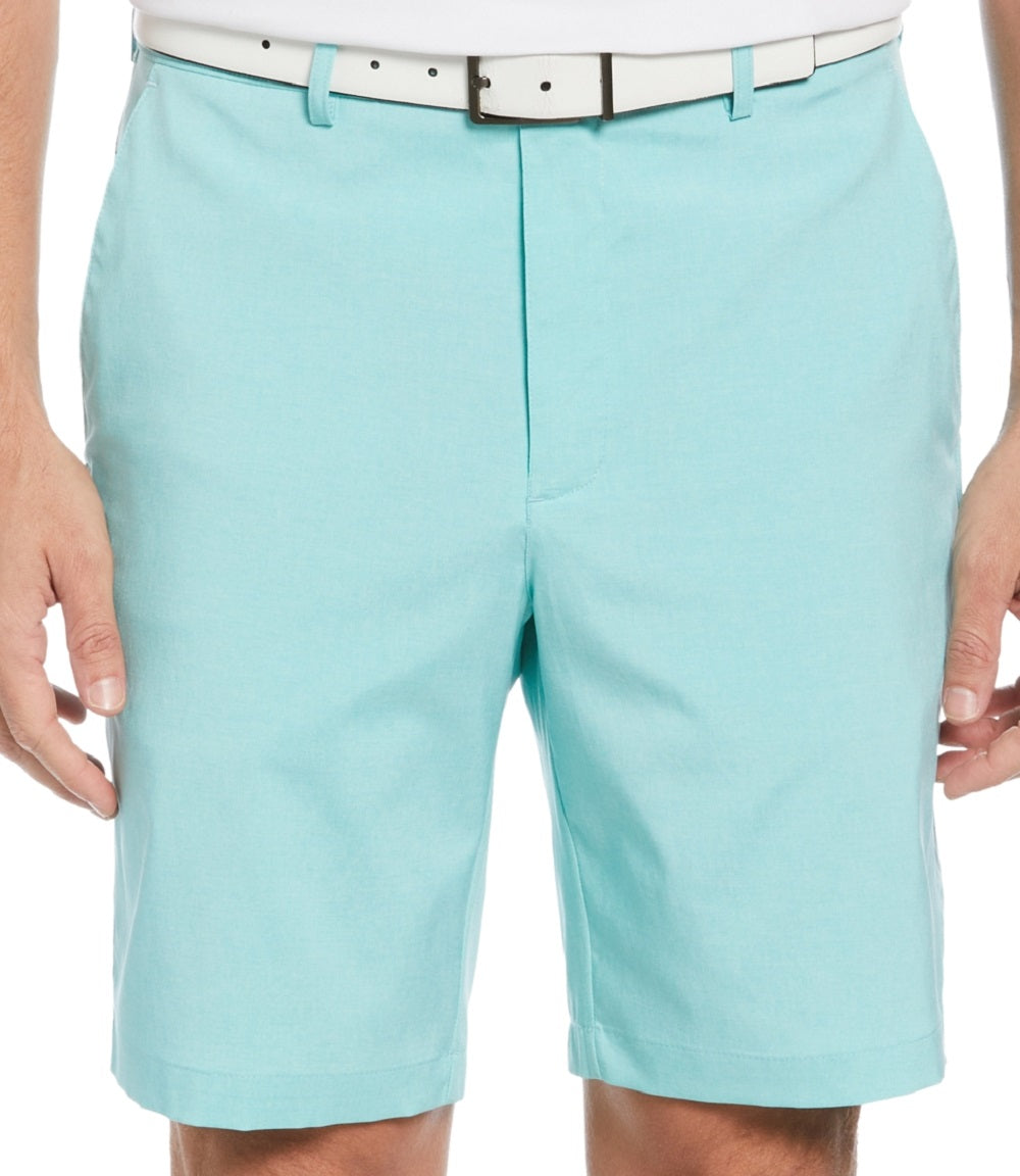 Shorts de golfe masculino mesclado com frente lisa PGA Tour, azul, tamanho 36