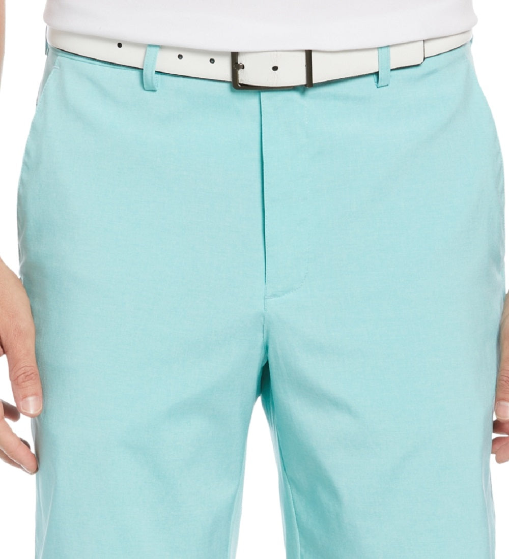 Shorts de golfe masculino mesclado com frente lisa PGA Tour, azul, tamanho 38