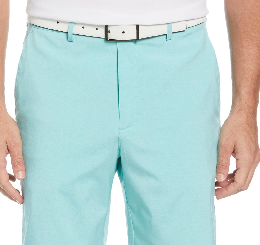 Shorts de golfe masculino mesclado com frente lisa PGA Tour, azul, tamanho 40