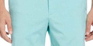 Shorts de golfe masculino mesclado com frente lisa PGA Tour, azul, tamanho 42